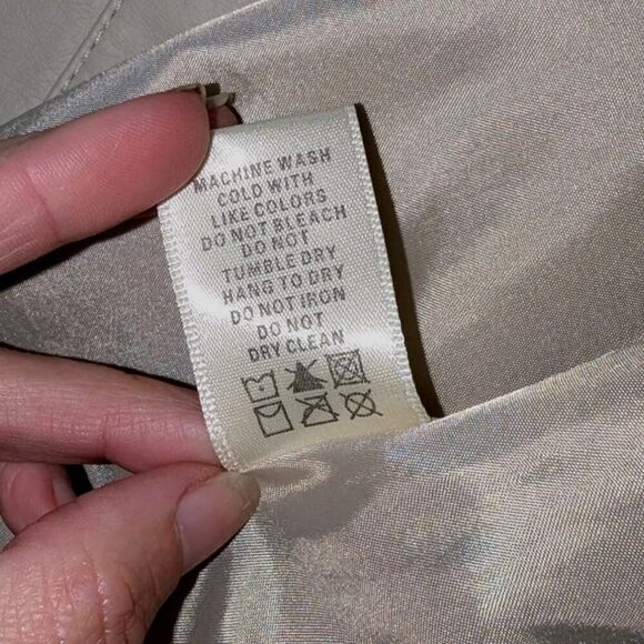 Max Studio Faux Vegan Leather Jacket NWT Womens Medium Cream Parchment color - Picture 6 of 10